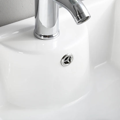 Diamond Floor Mounted Freestanding Bathroom Sink White Artistic Ceramic Pedestal Hand Wash Basin