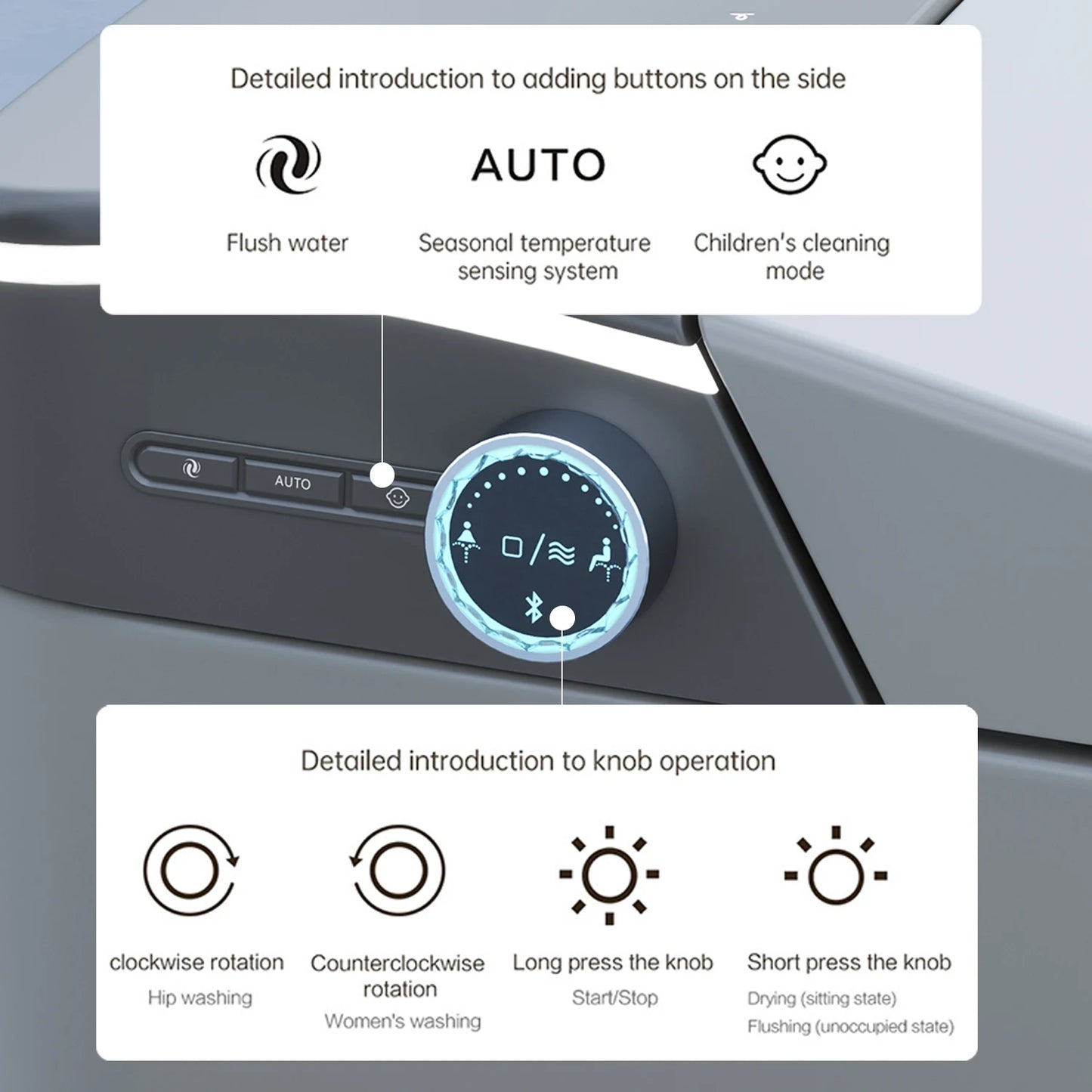MUBI High-Tech Modern Bathroom Sanitary Ware Designs Foot Sensation Flushing Intelligent Ceramic One Piece Smart Toilet