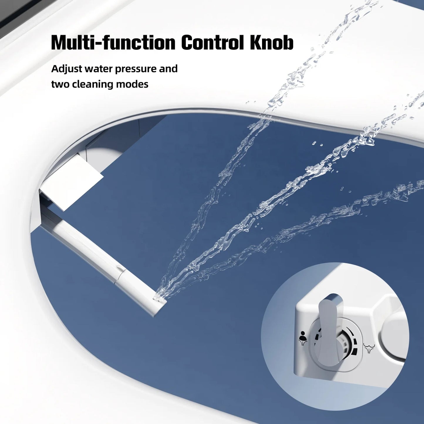 Non-Electric Bidet Toilet Seat Slim Design Dual Nozzle Bidet Adjustable Water Pressures Elongated Smart Toilet Cover