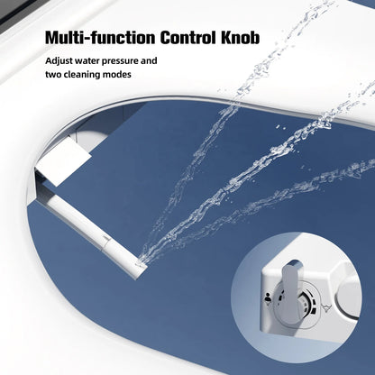 Non-Electric Bidet Toilet Seat Slim Design Dual Nozzle Bidet Adjustable Water Pressures Elongated Smart Toilet Cover