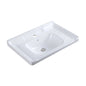 Modern Household Top Mount Rectangular Ceramic Sink for Hotel & Villa Washroom White Bathroom Hand Wash Basin