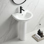 Cheap Price Modern Small Size Back to Wall Free Stand Ceramic Full Pedestal Round Basin Bathroom Sink