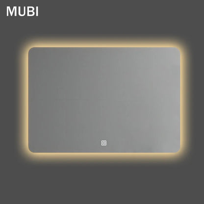 80*60 Rectangle Led Spiegel Illuminated Frameless Smart Adjustable Color Temperature Moisture Proof Bathroom Hotel Use Mirror