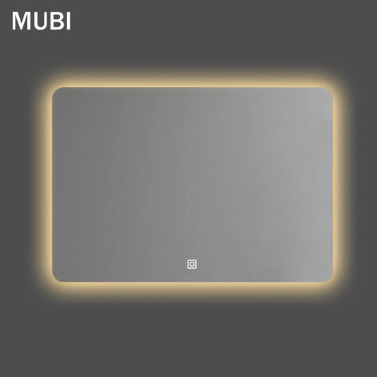 80*60 Rectangle Led Spiegel Illuminated Frameless Smart Adjustable Color Temperature Moisture Proof Bathroom Hotel Use Mirror