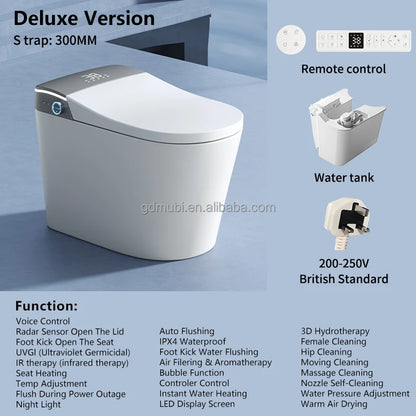 MUBI High-Tech Modern Bathroom Sanitary Ware Designs Foot Sensation Flushing Intelligent Ceramic One Piece Smart Toilet