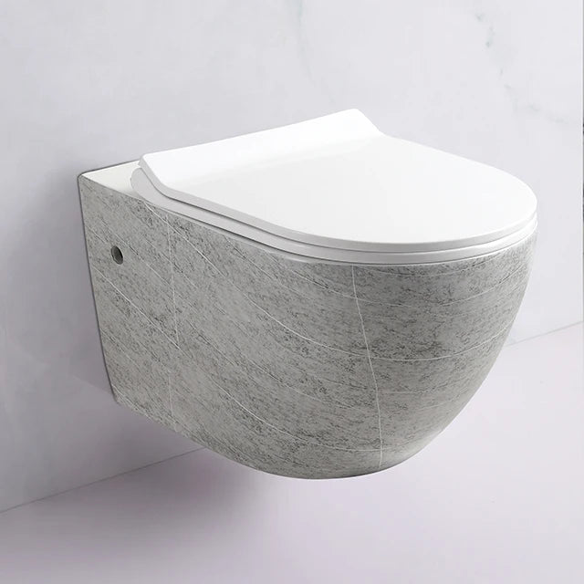Modern Villa Suspended P Trap Ceramic Wall Hung Rimless Flushing Bidet Toilet Set with Concealed Tank