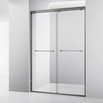 MUBI Custom Size Modern Hotel Bathroom Shower Enclosure Triple Brushed Stainless Steel Tempered Glass Sliding Double Door
