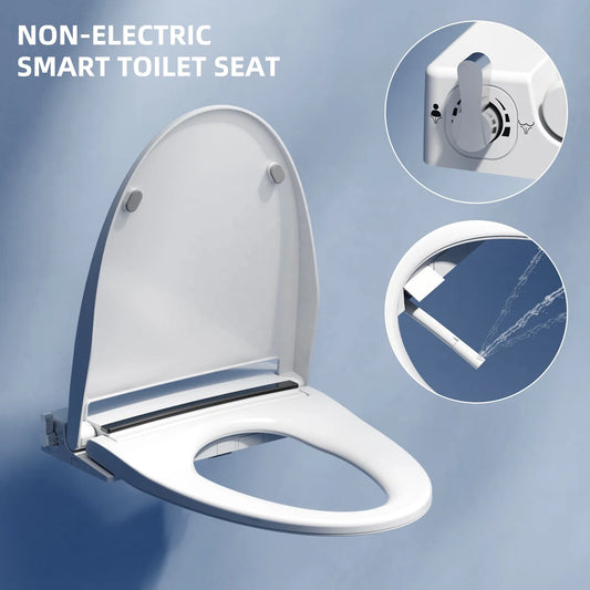 Eco-Friendly Design Smart Toilet Seat Non Electric Clean Dual Nozzle System Adjustable Ultra-Thin Bidet Toilet Seat