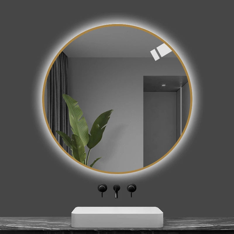 Modern Illuminated Bathroom Hanging Wall Bluetooth Smart Mirror Aluminum Alloy Frames Touch Sensor Defog LED Moisture Apartment