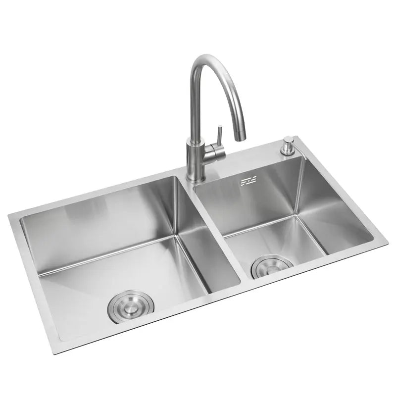 Latest Trend Nano Black Double Bowl Handmade Kitchen Sink 304 Stainless Steel Undermount Sink