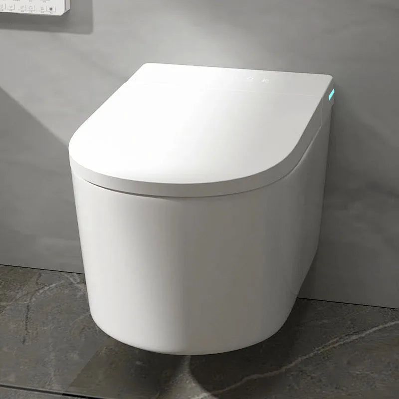 P Trap Concealed Cistern Back Wall WC Toilet Set Tankless Intelligent Wall-Mounted Smart Toilet Remote Control Heated Seat