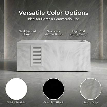 Grey White Texture Acrylic Cold Plunge Freestanding Integrated 1.5HP Cooling Chiller Machine All in One Ice Bathtub
