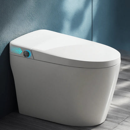 Modern Elongated Smart Toilet Remote Control Heated Seat Air Drying-Floor Mounted Ceramic S-trap 5 Year Warranty for Home Use