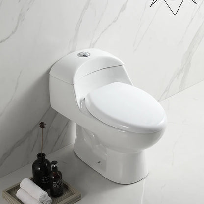 Popular Modern Dual-Flush Floor Mounted Low Water Tank Small One Piece Ceramic Toilet with Siphon Jet Flushing