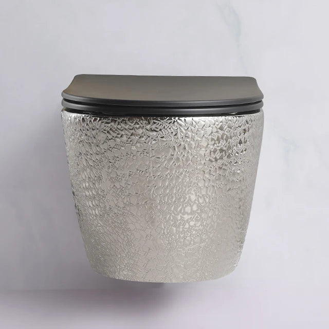 Hot Sale Bathroom Floating Porcelain Gold Toilet WC Sanitary Ware P Trap Dual Flush Toilet With Hidden Tank
