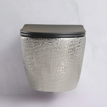 Hot Sale Bathroom Floating Porcelain Gold Toilet WC Sanitary Ware P Trap Dual Flush Toilet With Hidden Tank