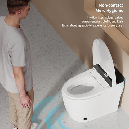 CUPC ETL Certified 110V US Standard Automatic Flush Water-Saving Elongated Smart Bidet Toilet with Remote Control