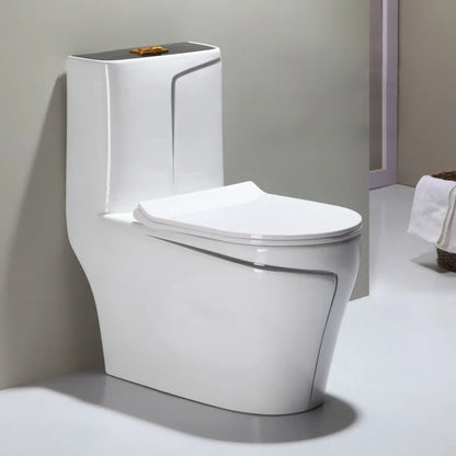 Modern Design One-Piece Ceramic Floor Mounted S-Trap Dual-Flush Toilet for Bathroom and Hotel Use