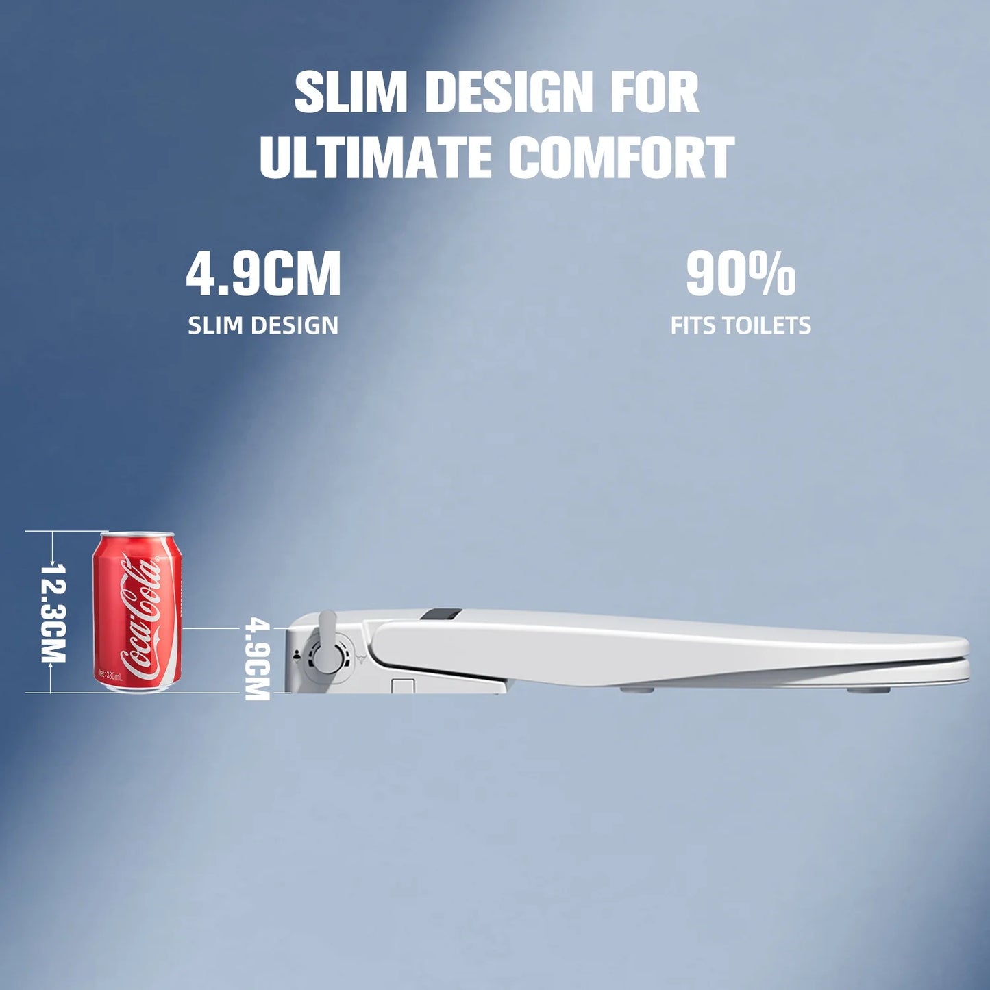 Non-Electric Bidet Toilet Seat Slim Design Dual Nozzle Bidet Adjustable Water Pressures Elongated Smart Toilet Cover