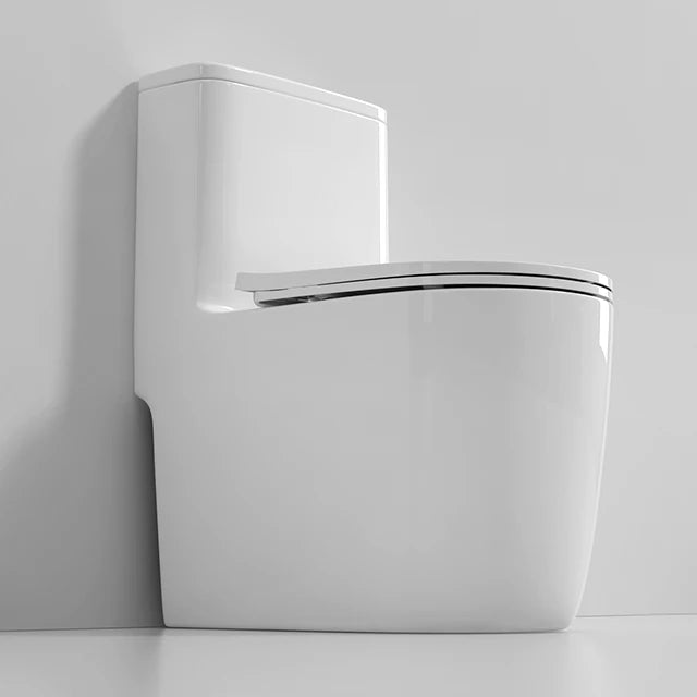 New Design White Elongated Modern S-Trap Floor Mounted Ceramic WC Dual Flush Bathroom Sanitary Ware One Piece Toilet
