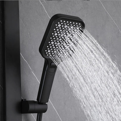 MUBI Luxury Bathroom Stainless Steel Rain Shower Set Wall Mounted Black Thermostatic Smart Digital Dual Handle Slide Bar Shower