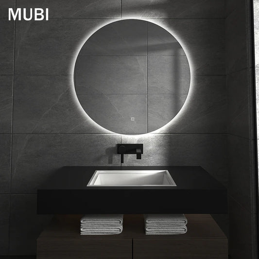 Modern 60cm Single Light LED Smart Mirror Touch Screen Backlit Wall-Mounted Bathroom Mirror for Hotels Illuminated Feature