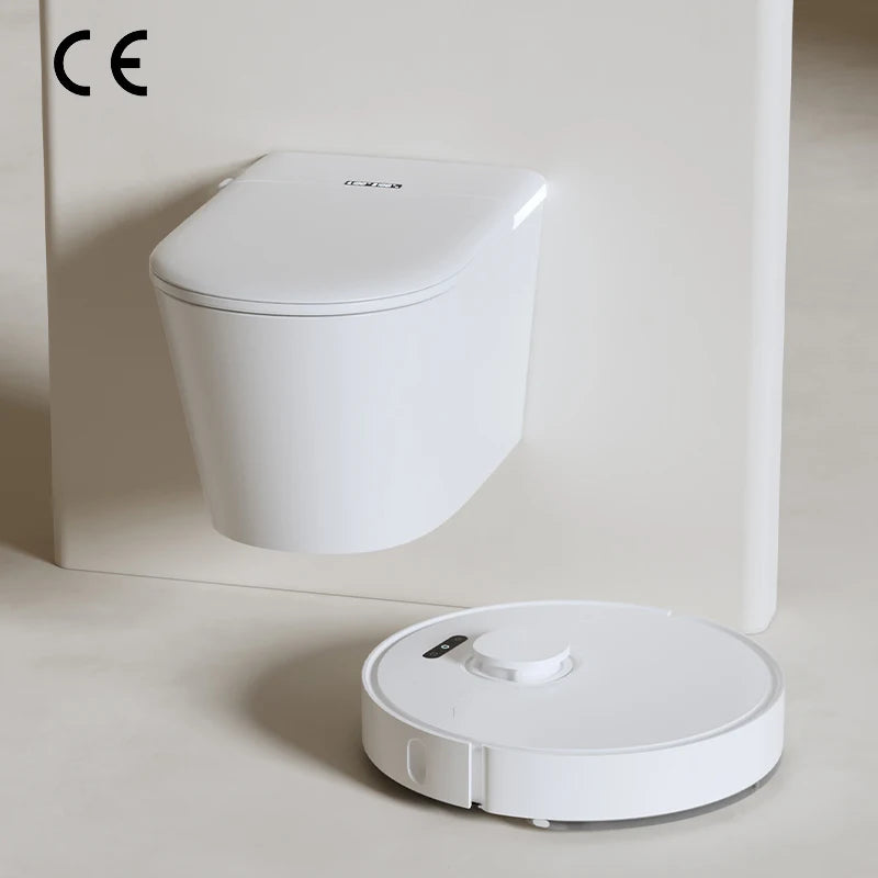 MUBI Suspended Smart Toilet Bidet with Seat Heating P-trap Intelligent Sensor  Modern Design Wall Mounted Smart Toilet Bowl