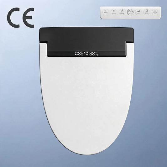 CE Certified Electronic Heated Slow-closing Cover V-Shape Smart Toilet Seat with Remote Control, Self-cleaning, Eco Mode