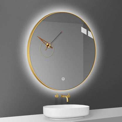 Modern Illuminated Bathroom Hanging Wall Bluetooth Smart Mirror Aluminum Alloy Frames Touch Sensor Defog LED Moisture Apartment