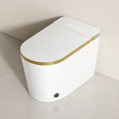 Golden and White Electric Toilet Bidet Intelligent Bathroom Ceramic Automatic Smart Toilet with Remote Control