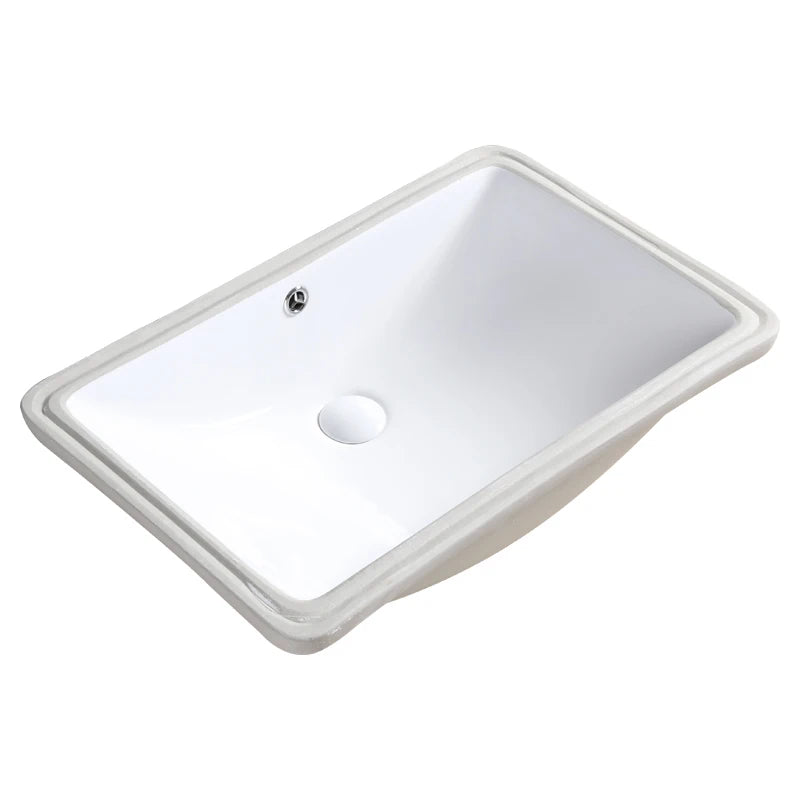 Customized Rectangular Under Counter Bathroom Cabinet Vanity Basin Ceramic Undermount Wash Basin Sink