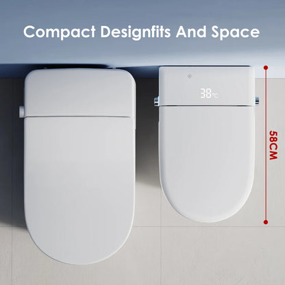 LED Digital One-Piece Smart Toilet with Heated Remote Control Automatic Self-Cleaning, Tankless Intelligent Bidet