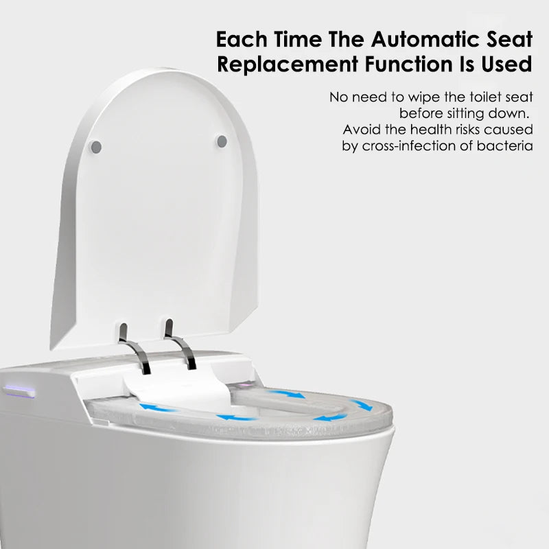 MUBI New Design One Piece WC Bidet Ceramic Bathroom Smart Toilet with Automatic Film Sleeving Changing and Seat Heating