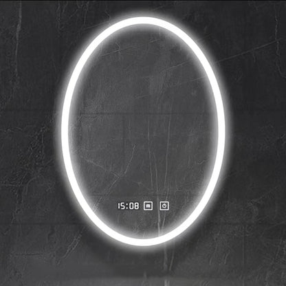 Anti Fog Sensor Touch Oval Led Shower Mirror Intelligent Modern Bath Wall Smart Mirror for Bedroom