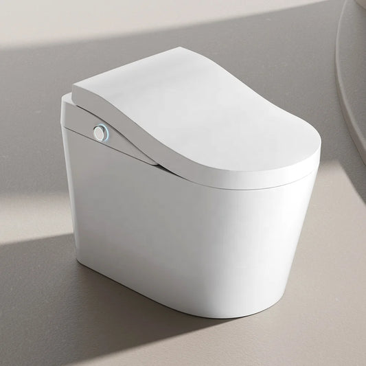 2025 Ergonomic Automatic Smart Toilet with Remote Control & Auto Flush Intelligent Bidet WC - White