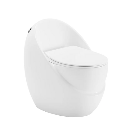 Modern White One-Piece Ceramic Floor Mounted Dual Flush Siphon Jet Flushing Bathroom Toilet Bowl S-Trap Sanitary Ware