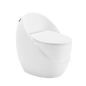 Modern White One-Piece Ceramic Floor Mounted Dual Flush Siphon Jet Flushing Bathroom Toilet Bowl S-Trap Sanitary Ware