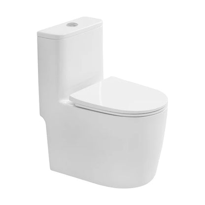 New Design White Elongated Modern S-Trap Floor Mounted Ceramic WC Dual Flush Bathroom Sanitary Ware One Piece Toilet