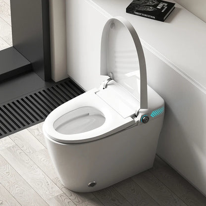Modern Elongated Smart Toilet Remote Control Heated Seat Air Drying-Floor Mounted Ceramic S-trap 5 Year Warranty for Home Use
