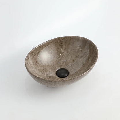 Dark Oval Ceramic Art Table Top Wash Basin Bowl Bathroom Small Above Counter Brown Marble Sink