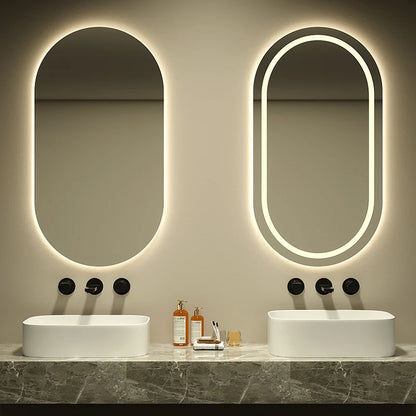 Modern Design Smart Wall Mirror Arch Shape with LED Illuminated Touch Control Moisture Proof for Home Apartment Villa Bathroom