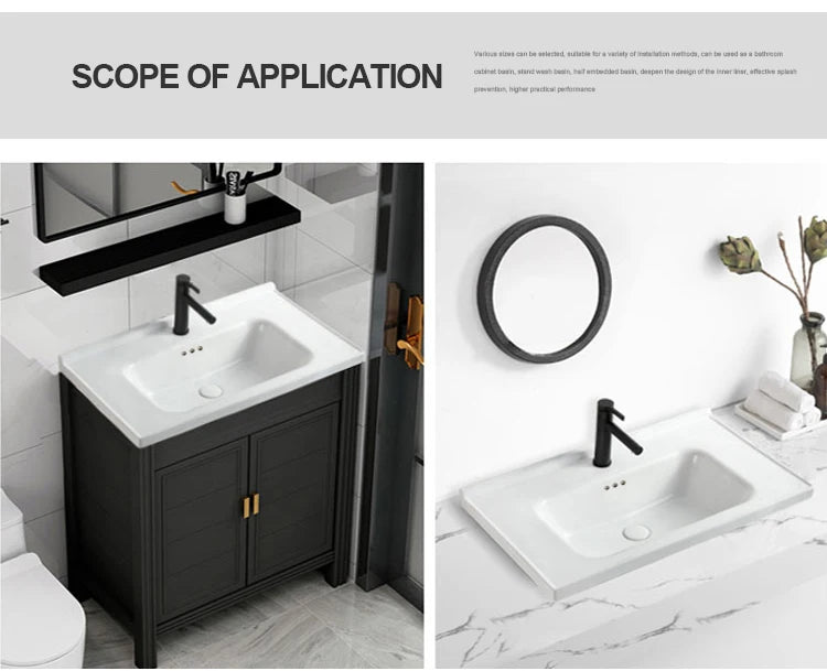 Modern White Rectangular Ceramic Porcelain Vanity Sink Cabinet Basin for Bathroom Washroom Hotel Above Counter Installation