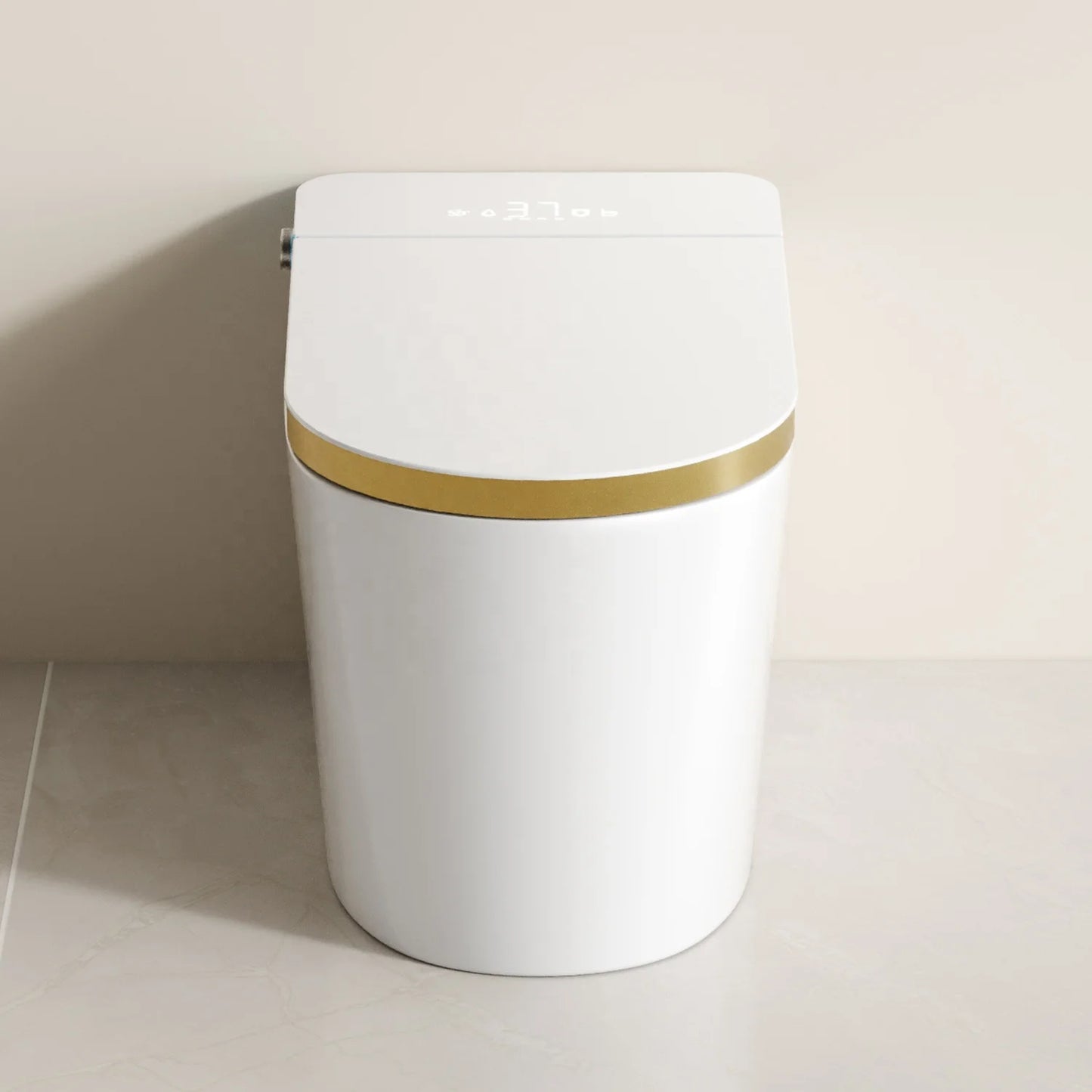 Golden and White Electric Toilet Bidet Intelligent Bathroom Ceramic Automatic Smart Toilet with Remote Control