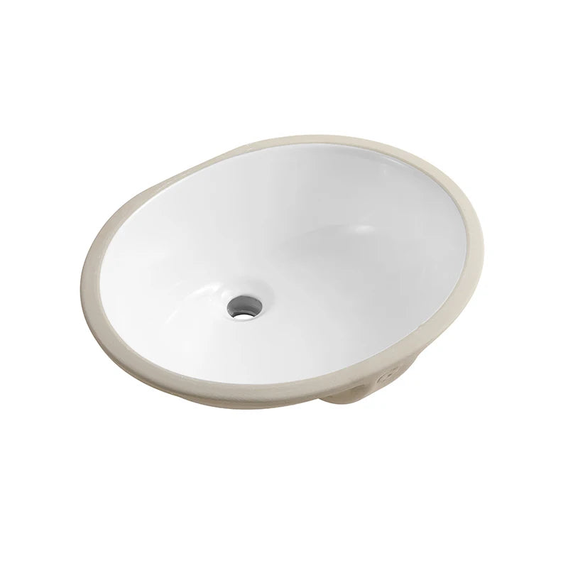 Recessed Undermount Bathroom Ceramic Oval Washroom Cabinet Under Counter Wash Basin Sink