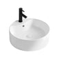 Cheap Modern Ceramic Hotel Single Hole Top Mount White Rounded Small Countertop Sink