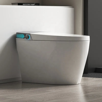 High Quality Automatic Ceramic Elongated Smart Toilet Remote Control Heated Seat Air-Drying Features S-trap Floor Mounted